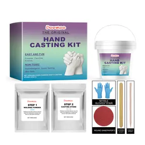 Couple Hand Casting Kit - Complete DIY Plaster Hand Mold Kit with All Essentials, Skin-Safe Molding Powder, Quick-Setting Alginate, Great Romantic Gift for Her/Him, Anniversary, Engagement & Date Night Activities