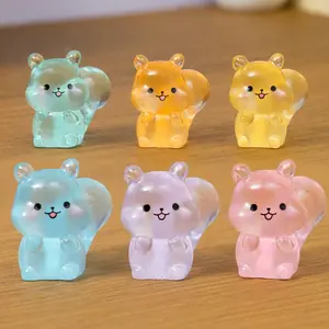 6/12/24Pcs Mini Resin Squirrel Colorful Tiny Small Little Resin Squirrel To Hide Plastic Miniatures Axolotl Figures for Home Decor Micro Garden Home Landscape Aquarium Xmas Craft Gifts Party Favors Cute Collectible Figurines