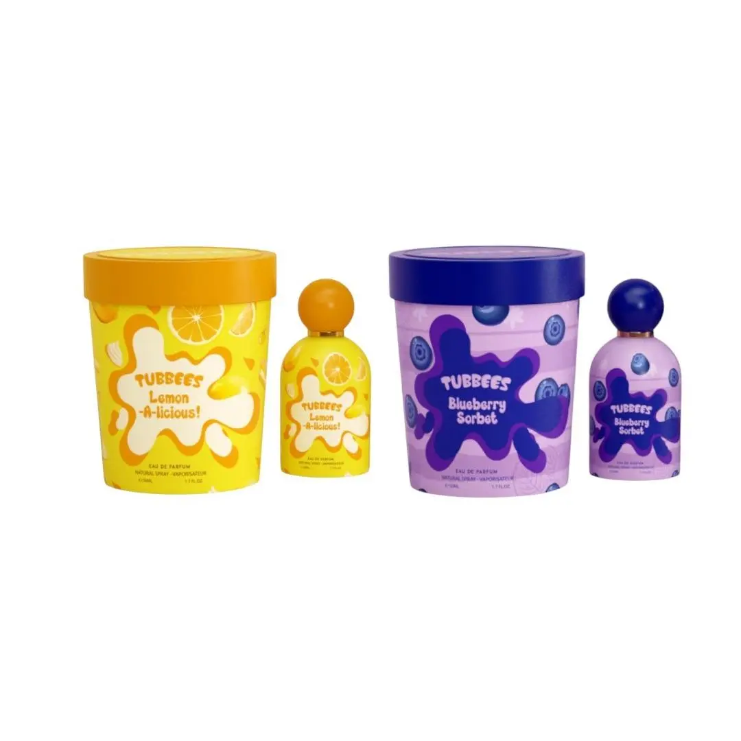 GRANDEUR Tubbees Blueberry Sorbet + Lemon-A-Licious Multi-Pack EDP (1.7 fl oz) - Unisex Fruity Fragrance with Zesty Lemon, Sugary Twist & Sweet Chill Notes