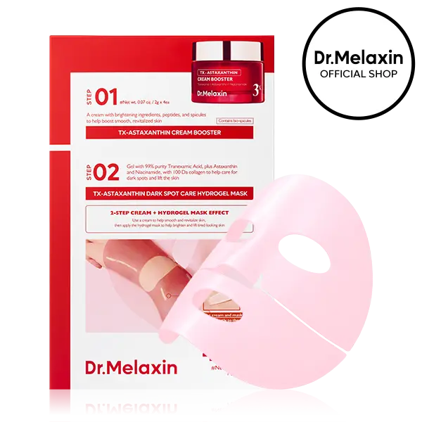 [Dr.Melaxin Official] TX Astaxanthin Dark Spot Care Hydrogel Mask 4EA with Fade Dark Spots, Rebuild Firmness & Wake Up Glowing