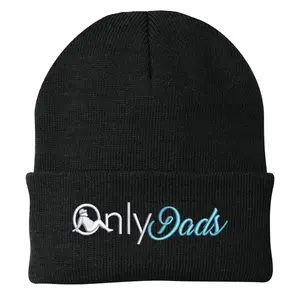 Only Dads Embroidered Beanie Premium Quality Polyester Super Stretch 2 1/2" Cuff 7" W x 8" H NL-304CB (D)