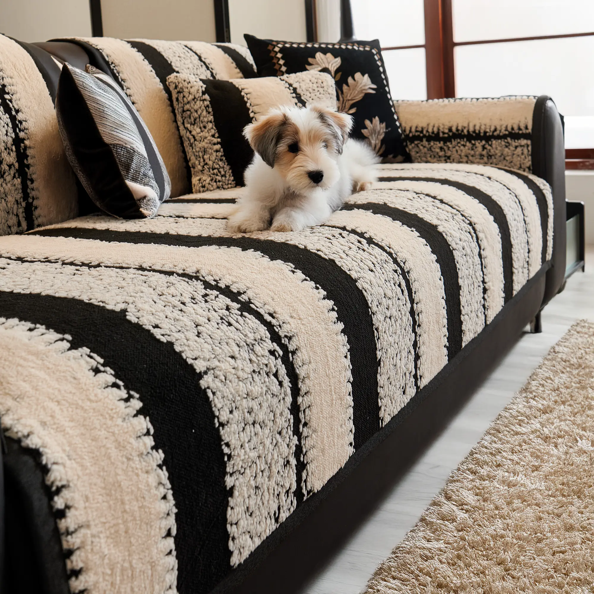 Raybee 1 count sofa cover 2-4 seat, Modern Anti-Slip Bench Cover, Machine Washable, Pet Friendly, Soft Comfortable Furniture Protector, Couch Towel Mat for Home, Living Room, Dormitory, Hotel