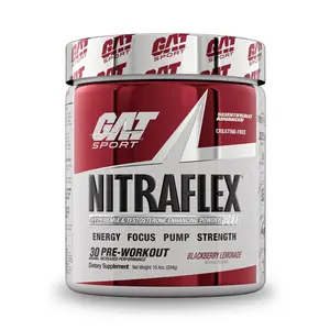 GAT SPORT Nitraflex Advanced Pre-Workout Supplement - 30 Servings, 1 Scoop with 325mg Caffeine & 1000mg Nitrosigine - Boosts Energy, Focus, Pumps - Fitness, Healthcare, Dietary Support for Muscle Performance
