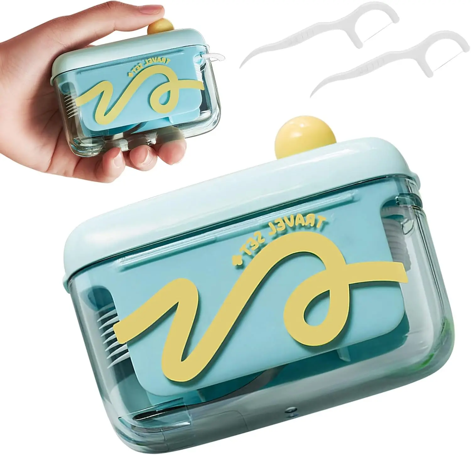 Pop Up Dental Floss Dispenser Compact Refillable Storage Case Hygienic Touchless Extraction For Dining Out Daily Care Gift For Oral Care At Home, In Restaurants, And While Traveling