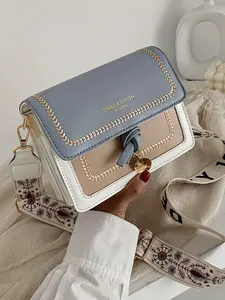 Women's Crossbody Bag, Adjustable Wide Shoulder Strap, Butterfly Knot Decor, Travel Handbag, Multiple Colors Available, Elegant Geometric Pattern, Crossbody Purse