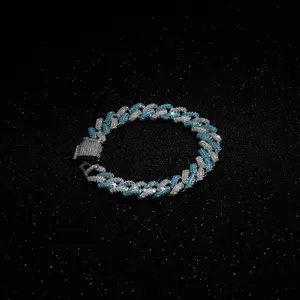 18K Gold Vacuum Plated Copper Cubic Zirconia Bracelet with 5A+ Sri Lanka Zircon, Cuban Style Inspired by Miami, Italy & Mexico Micro Designs, Men's Accessories & Jewelry for Women, Luxury Daily Wear Gift