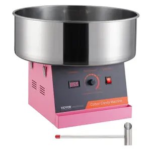 VEVOR Electric Cotton Candy Machine, 1000W Candy Floss Maker, Commercial Cotton Candy Machine with Stainless Steel Bowl, and Sugar Scoop, Perfect for Home Kids Birthday, Family Party (Pink)