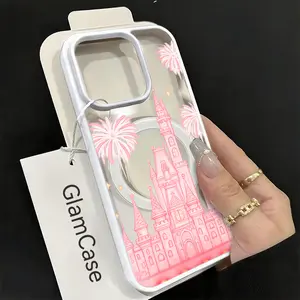 Castle Fireworks Phone Case,Whimsical Fairytale Style for iPhone 17 16 15 14 13 12 11 Plus Pro Max. Samsung Galaxy S22 S23 FE S24 Plus S25 ULTRA FE Plus