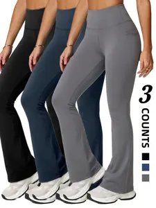 Sporty yoga pants, Active pants for women, multi-piece set of gym yoga tights, high elasticity, high waist, buttocks lifting, sweat-absorbing and quick-drying, suitable for outdoor jogging, wearable in all four seasons