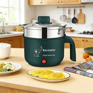 Multifunctional Electric Cooking Pot with Handle, Multifunctional Hot Pot, Portable Non Stick Ramen Noodles Cooker with Steamer, Electric Steamer for Home and Dormitory, Kitchen Appliances, Household Appliances, Summer for Gift