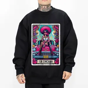 Womens La Chicana Latina Pride Classic Car Tattoo Style Tarot Card , Chicano Clothing, Vintage Tee, Graphic, Unisex Shirt Unisex Oversized Menswear