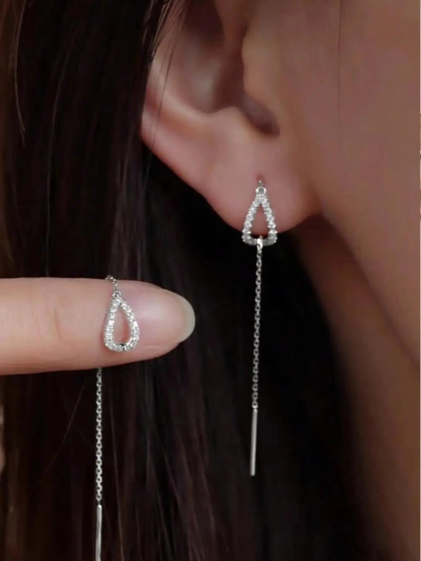 Water Drop Shaped Line Design Dangle Earrings (1 Pair), Fashionable Jewelry for Women, Temperament Jewelry for Party, Daily Clothing Decor for Birthda