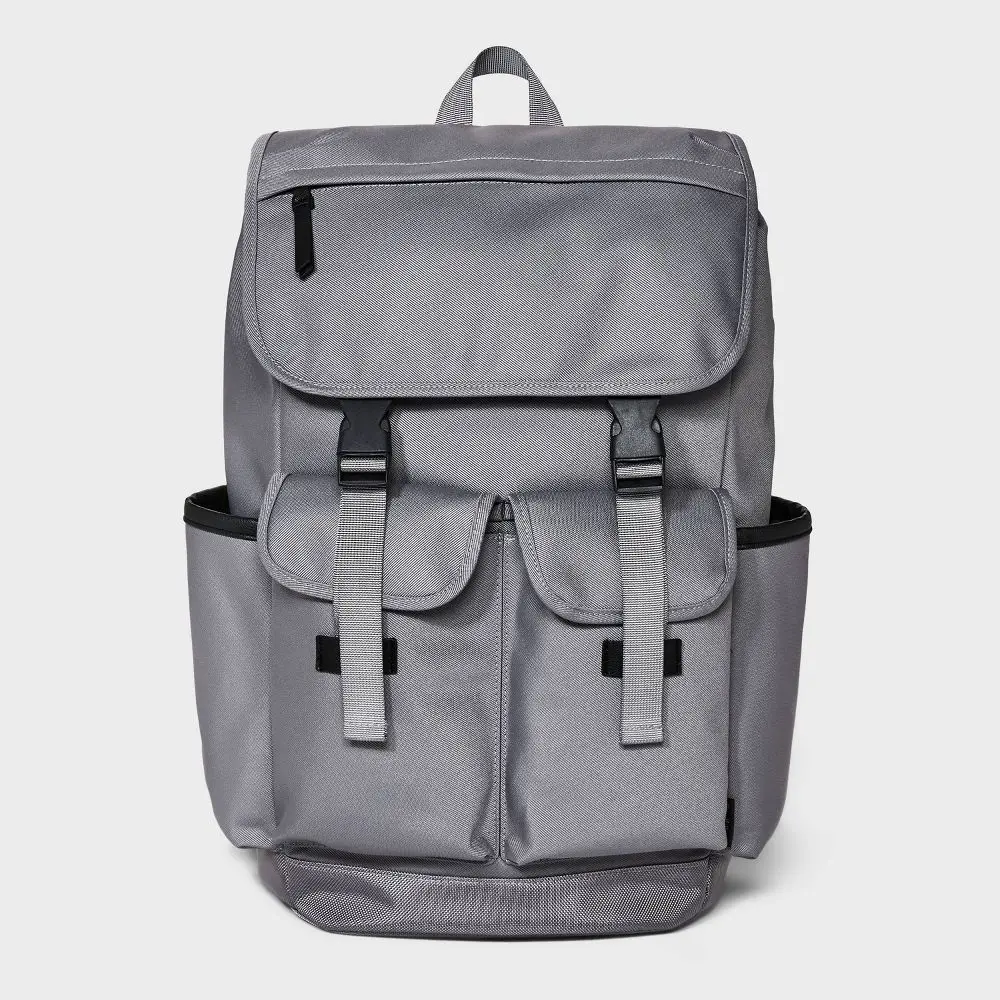 Men's 18.5" Backpack with Buckles - Goodfellow & Co Gray Men's 18.5" Backpack with Buckles - Goodfellow & Co Gray