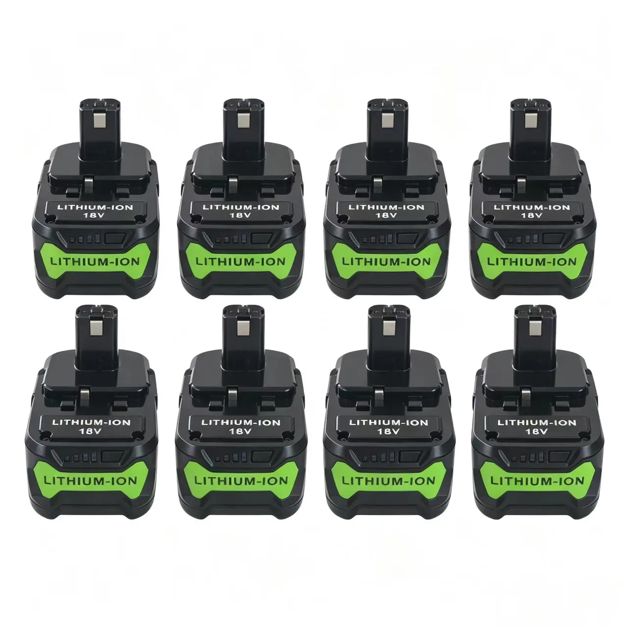 8pack 18V Ryobi batteries Ryobi P108 18V batteries high-capacity replacement battery，are compatible with P107/P102 and other models as replacement batteries, long-range batteries, and Ryobi wireless power tool batteries Lithium Ion Battery