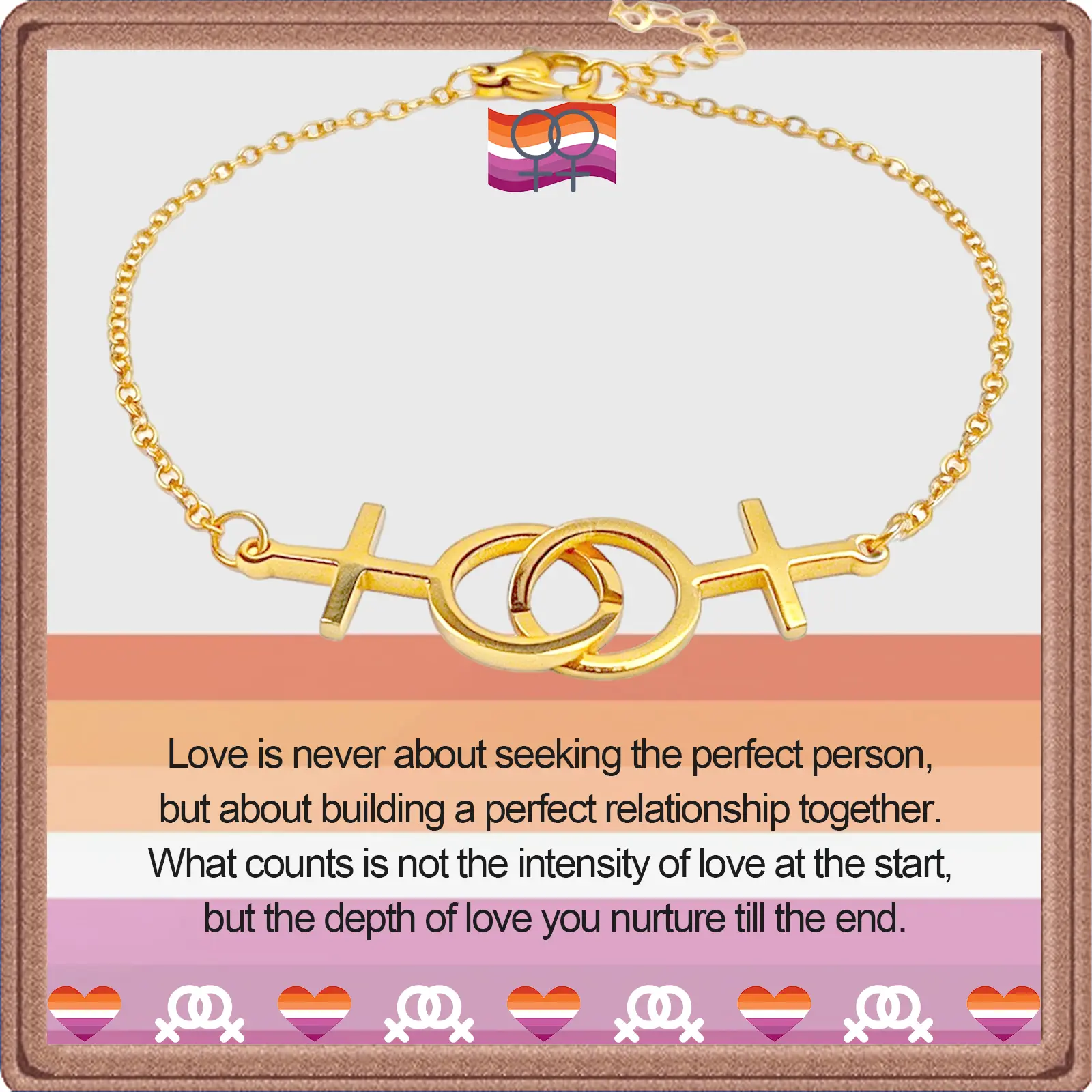 Lesbian Bracelet, Lesbian Pride Gifts, LGBT Pride Jewelry for Couples,Girlfriend, Anniversary, Birthday, Wedding,Pride Month