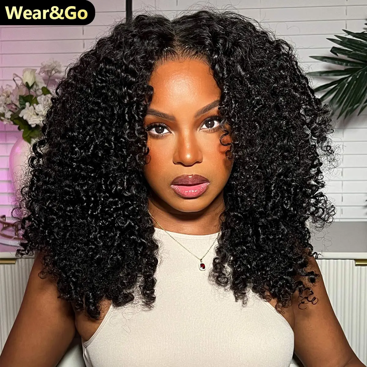 [NEW IN] OQ HAIR Kinky Curly Wear and Go Glueless Human Hair Wigs Pre Bleached Pre-cut 7x5 HD Lace Front Wig Pre-plucked Natural Hairline #TikTokShopBlackFriday