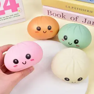 Cute Dumpling Squishy with Simulation Steamer Box, Soft Elastic Stress Relief Fidget Toy, Desk Decor, Gift for Kids & Adults