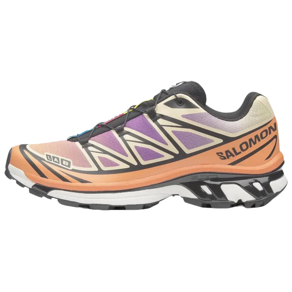 Men's Salomon XT-6 Trail Running Shoes - Black Almond Cream, Mesh Upper, Lightweight Mesh, Energycell Cushion Outdoor Athletic Sneakers for Running, Contagrip Sole, Secure Fit