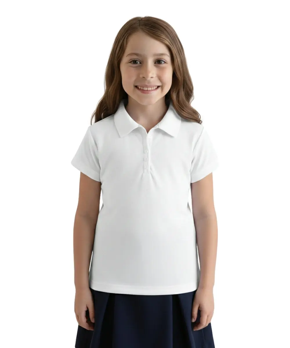 Girl's Uniform Triple Buttons White 5-18 GSU02