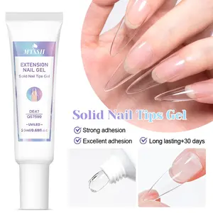 MTSSII 20ml Solid Nail Tips Gel, Nail Extension Gel, Nail Patch Adhesive, Professional Nail Art Tool, Strong Hold for Fake Nails, Easy Application & Removal