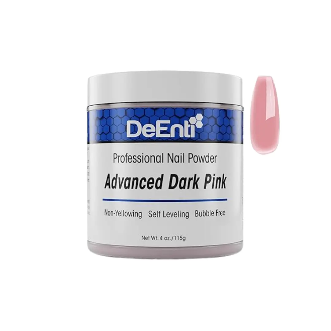 DeEnti Acrylic Nail Powder, Professional Grade Bubble-Free Formula, 4 oz (115g), Long-Lasting Nail Enhancements for Salon Professionals – Dark Pink