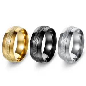 New 8mm Glossy Men's Wedding Ring Couple's Pair Simple Classic Design Promise Ring for Him and Her Engagement Band in Gold Black & Silver