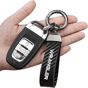 Jeep Wrangler Carbon Fiber Car Keychain Set, Premium Auto Modification Key Fob, Includes Screwdriver & Rings, Durable Design