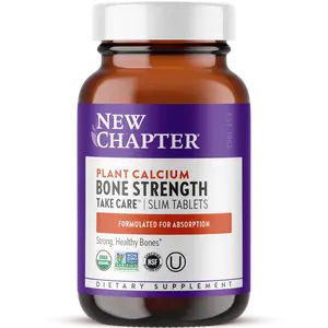 New Chapter Bone Strength Organic Plant Calcium with Magnesium & Vitamin D3+K2 for Bone Health - 90ct
