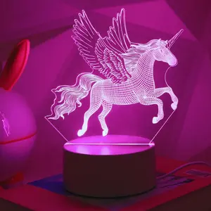 3D Design Atmosphere Night Light, USB Powered Desktop Lamp with Switch Button Control, Mood Decorative Lights, Novelty Lighting for Home Bedroom Living Room Decor