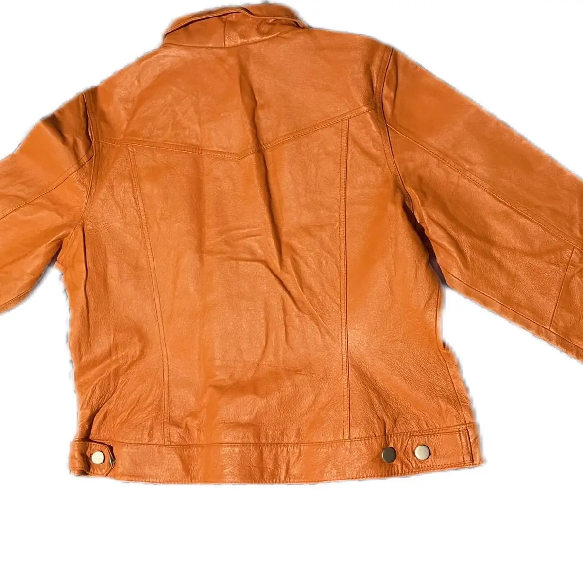 Metro Style vintage orange leather coat :Size 10