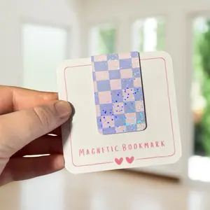 Holographic Magnetic Bookmark with Sunflower Design Various Patterns Checkered Floral Cute Bookmarks for Reading