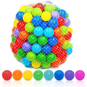 Soft Plastic Mini Ball Pit Balls 50 Count 8 Vibrant Colors Crush Proof No Sharp Edges Non Toxic Phthalate BPA Free for Baby Toddler Ball Pit Play Tents Tunnels Indoor Outdoor