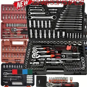 46-Piece 1/4 Inch Socket Set with Ratchet Wrench, Metric Sockets & Extension Rods, Drive Socket Set, Car Repair & Home Use, Includes Storage Box