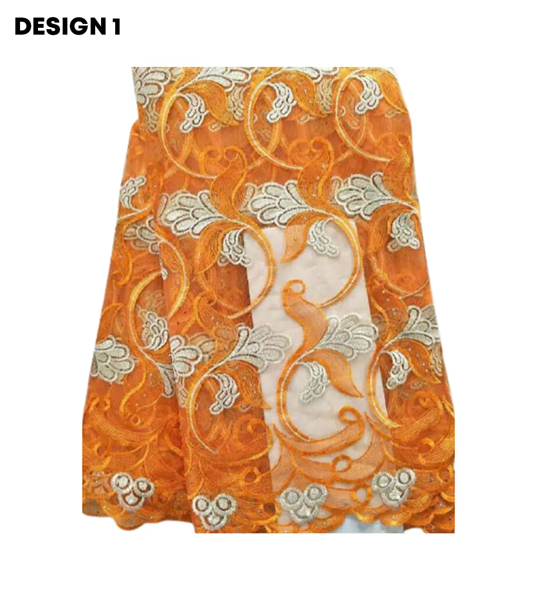 African Lace Fabrics 5-Yards Cotton Nigerian Lace Fabric Embroidered African Dry Lace Yard for Wedding