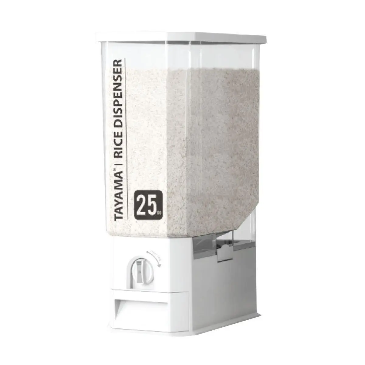 212 MAIN Pest-Proof BPA-Free Plastic Grain Dispenser - 55 lbs Capacity, Home Supplies, Rice Storage Container, Countertop Food Organizer, 22.5" H x 8.75" W x 16" D Plastic Storage Organizer for Modern Kitchens