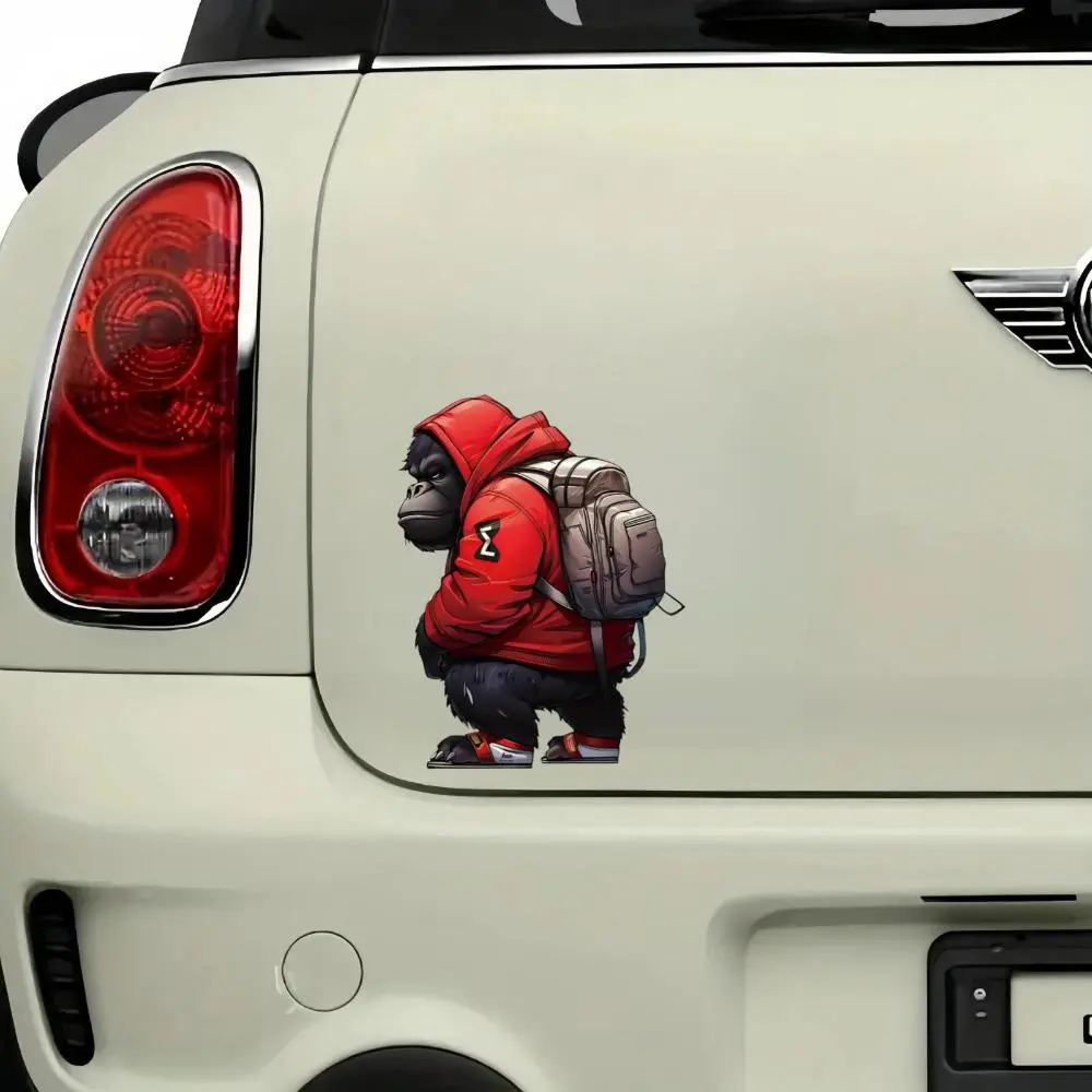 Funny Gorilla Pattern Car Sticker, Waterproof Vinyl Car Decal, Car Exterior Decoration Accessories for Car, Motorcycle, Laptop