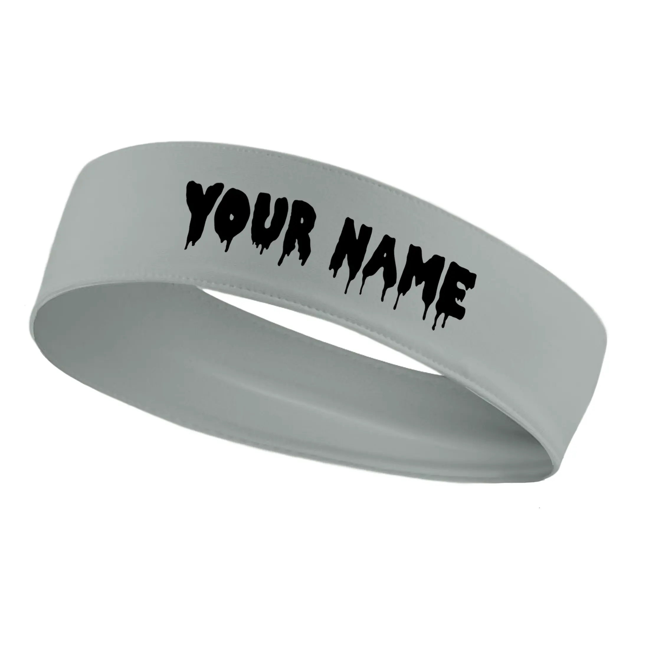 Custom Personalized Customized Name, Text Number Drip Tie Headband Sports Soccer Football Basketball Baseball Volleyball Tennis Running Weightlifting Accessories Boys Girls Men Women Bandana Head Tie White Black Red Blue Green Orange Yellow Pink Grey Gift