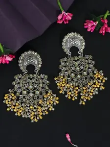 Gold & Silver Color Oxidised Earrings