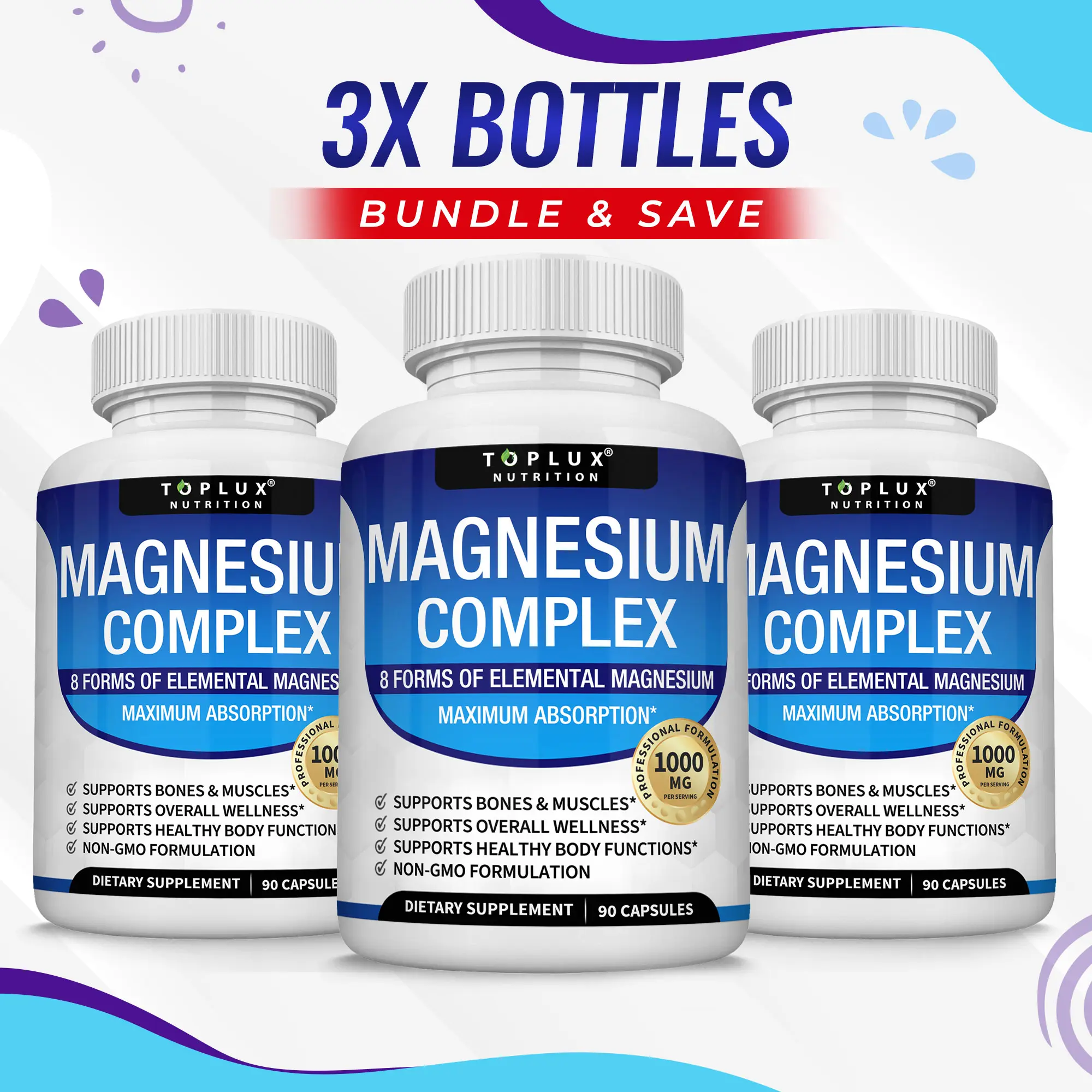 Magnesium Complex 8 Essential Magnesium Supplement - 3 Pack Bundle Magnesium Complex 8 Essential Magnesium Supplement - 3 Pack Bundle