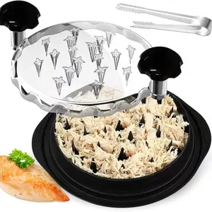 Twist Chicken Breast Shredder Tool - BPA-Free Kitchen Meat Shredder & Shaker with Non-Skid Base, Rack for Pulled Pork, Beef, Healthy Meal Prep, Taco Utensils