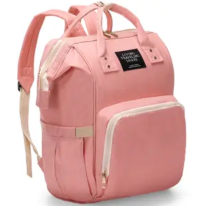 COMOMY Diaper Bag Backpack, 15.7'' × 9.84'' × 6.3'', Multifunctional Mommy Nappy Bags with Insulated Pockets, Waterproof, Large Capacity, Pink