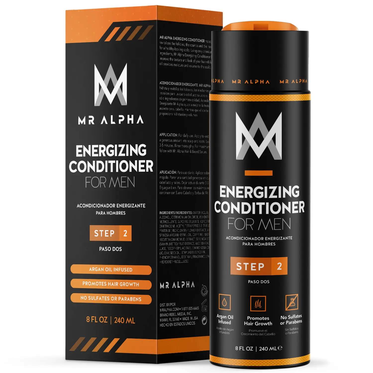 MR ALPHA 8oz Hair Growth Deep Conditioner for Men: Energizing Argan Oil, Saw Palmetto, Enhanced Scalp Hydration, Natural DHT Blocker, Reduces Thinning & Hair Loss, Promotes Thicker Regrowth,   Hair Care Comfort, USA-Made
