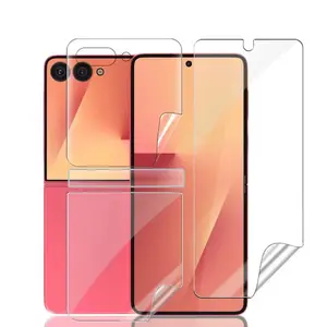 4-In-1 Clear Screen Protector Set for Samsung Galaxy Z Flip 7, Front & Back Covers + Hinge Film, Automatic Bubble Repair Technology