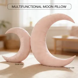 Moon Shape Plush Pillow Soft Fluffy Cushion for Bedroom Sofa Decor & Sleeping