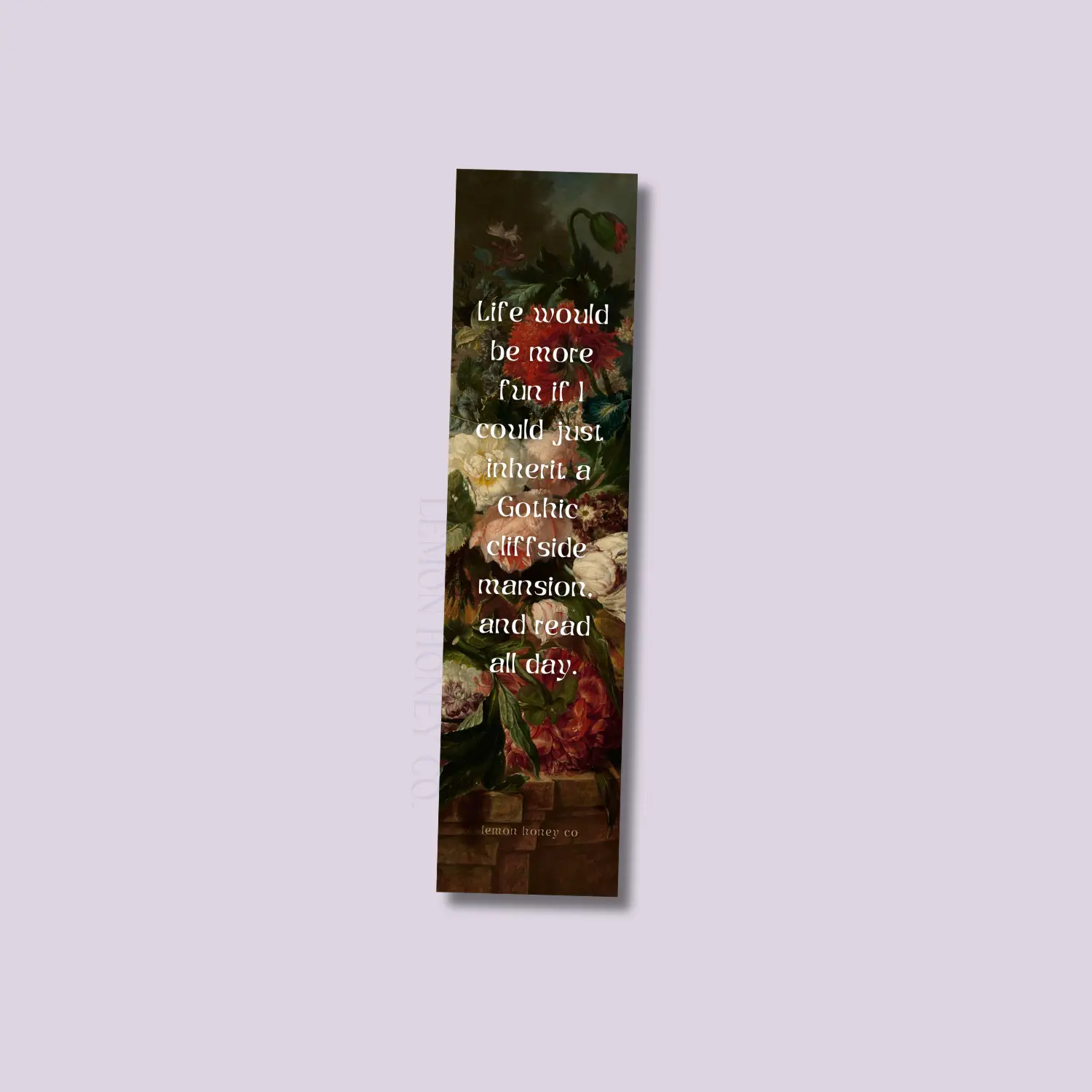 Gothic Vintage Bookmark | 2x8 inches | Gothic Victorian Painting Roses | Booktok Bookstagram Booktube