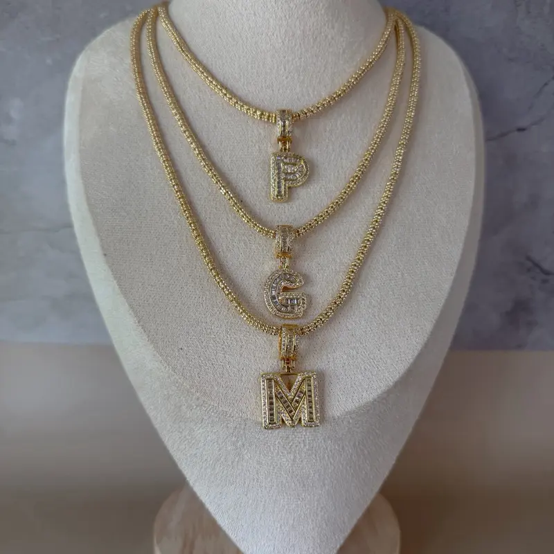 14K Gold Plated Initial Letter Necklace