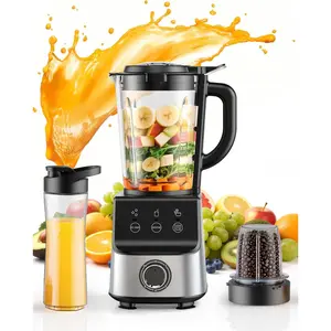 Countertop Blenders for Kitchen, 1400W Professional Blender for Smoothies, 3 Functions with 5 Speeds Smoothie Blender, with 51-oz Glass Jar,  & Portable Cup Combo, Self-Cleaning
