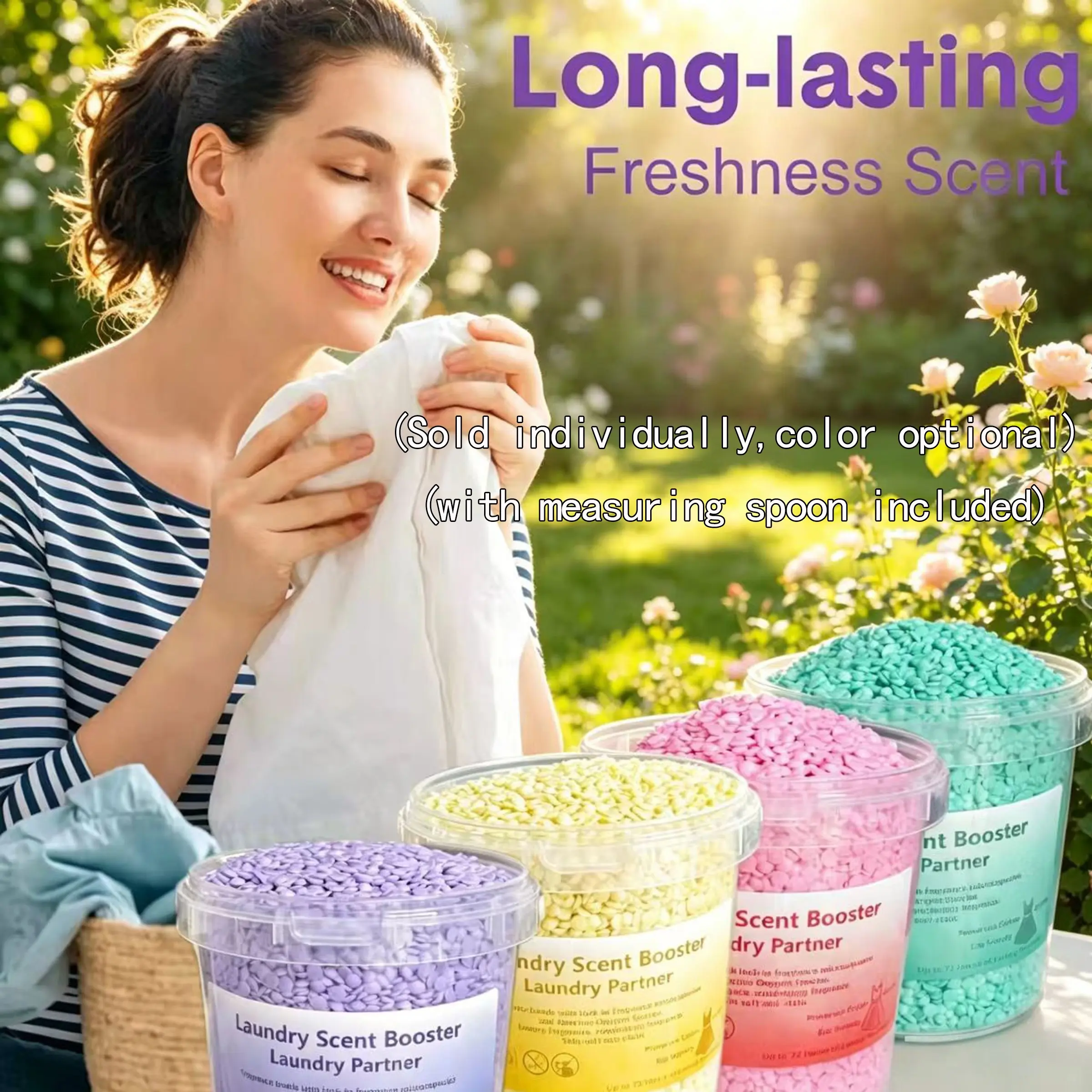 Laundry Scent Booster Beads, Microcapsule Lock-in Fragrance, 9 Dreamy Scents, 31.8 oz (Approx. 900g), Spoon Included, Fragrance Enhancing Beads, Laundry Fragrance Enhancer, Softening, Scenting, Antibacterial, Odor Elimination
