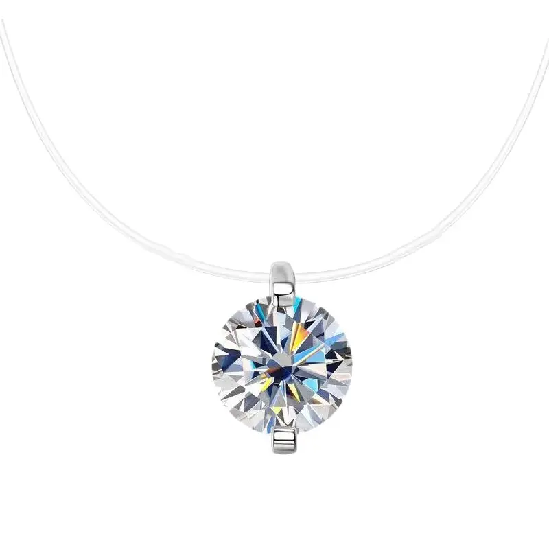 Women's GRA Certified D Color 2ct VVS1 VVS Moissanite Necklace - Dainty 2ct Teardrop Floating Pendant with Floating Illusion, Hearts & Arrows Exquisite Cut Solitaire Jewelry for Anniversaries, Bridesmaid Gifts