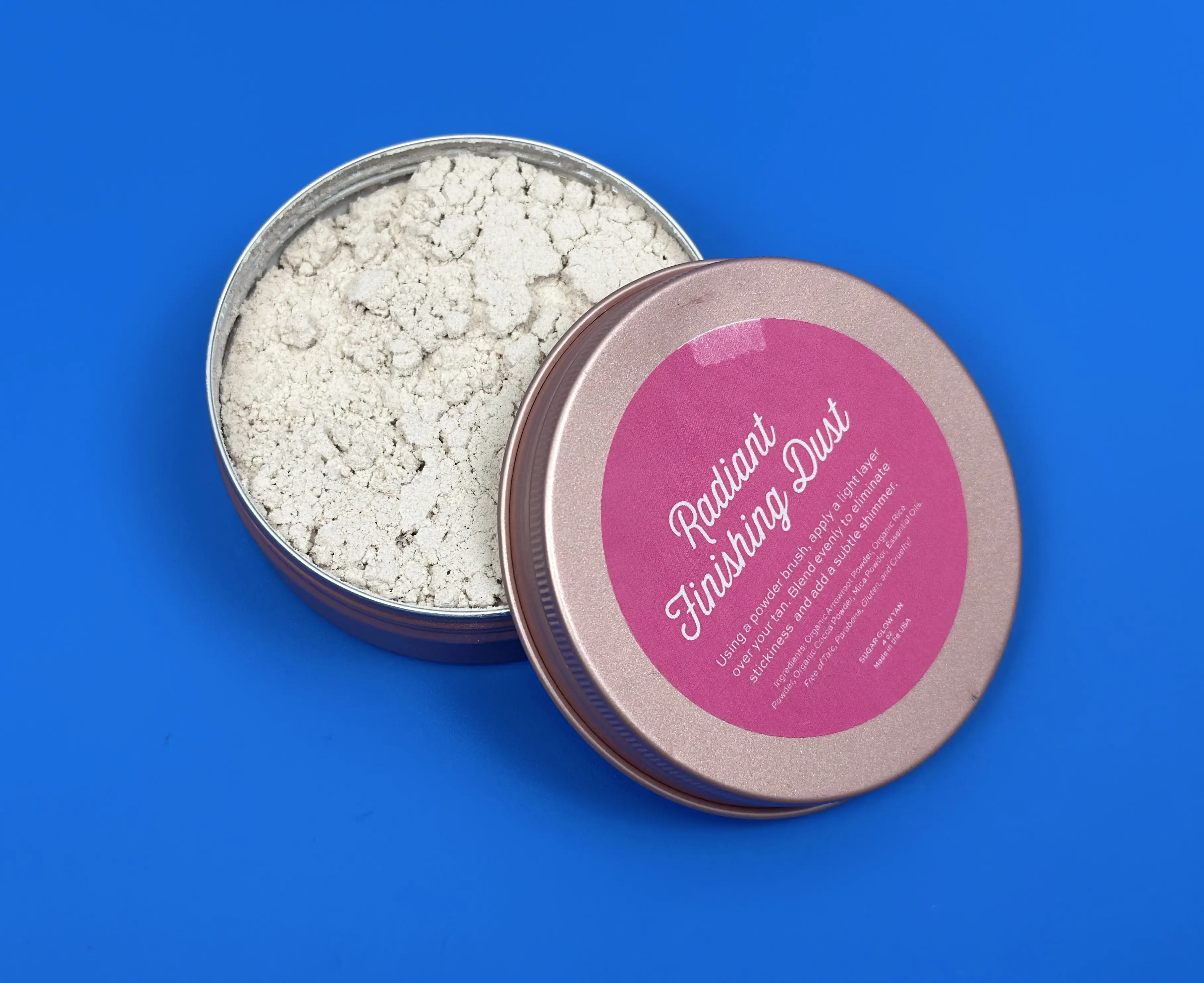 Radiant Shimmer Tanning Finishing Setting Powder - Lightweight, Ultra-Fine, Blendable, Flawless, Dry Formula Makeup Powder with Organic Natural Ingredients, Essential Oils, Longer Tan, Paraben-Free, Cruelty-Free